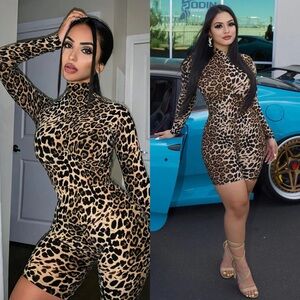 Fashion Nova Leopard Print Jumpsuit